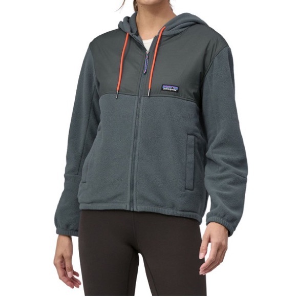 NWT Patagonia Women’s Microdini Fleece Hoody XS Nouveau Green Campfire Orange - Picture 9 of 14